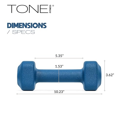 Tone Fitness Neoprene Dumbbell Weight Pairs with Anti-Roll Square Head | Multiple Options
