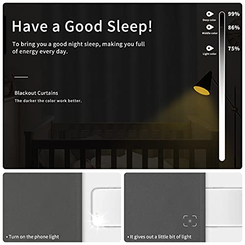 Image of Easy-Going Blackout Curtains for Bedroom, Solid Thermal Insulated Grommet and Noise Reduction Window Drapes, Room Darkening Curtains for Living Room, 2 Panels(42x72 in, Gray)