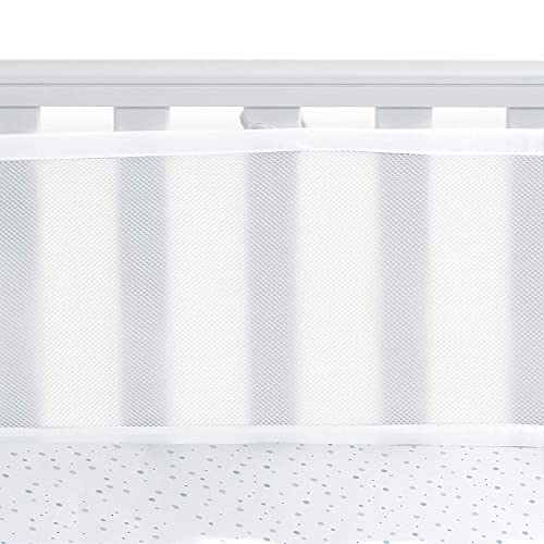 Babybett Leitplanke,Bettumrandung Nestchen,Atmungsaktiv Kinderbett Stoßstange,Bettumrandung Babybett,Atmungsaktive Bettumrandung,Rausfallschutz für Babybett,Kantenschutz Baby Babybett,Mesh Babybett