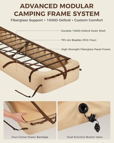 KingCamp Air Mattress Frame, Portable Inflatable Camping Cot Base Heavy Duty Bed Frame for Outdoor Travel & Home Tent (Bed Frame Only, Air Pump and Mattress Not Included) - Thumbnail 6