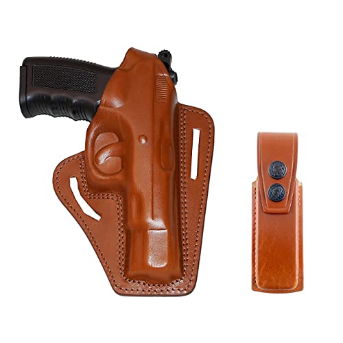 Koltster K31105 2 Slot Pancake Leather Holster Thumb Break Closed-End Rh & Single Magazine Pouch Fits Cz 75 #TOP10