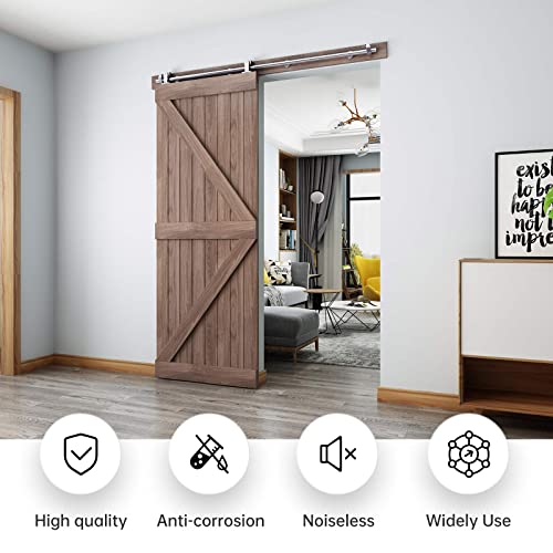 EaseLife 5 FT Top Mount Stainless Steel Sliding Barn Door Hardware Track Kit,Modern,Heavy Duty,Anti-Rust,Slide Smoothly Quietly,Easy Install (5FT Track Kit for 26"~30" Wide Single Door) by EaseLife - Used condition - Image 2