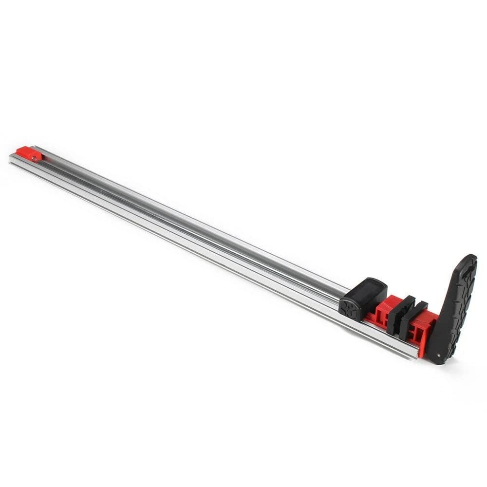Abrazaderas de barra, borde de abrazadera de aleación de aluminio de banco y guía de corte recto for sierra circular, herramienta de carpintería de longitud de corte de 24 pulgadas, tornillo de banco