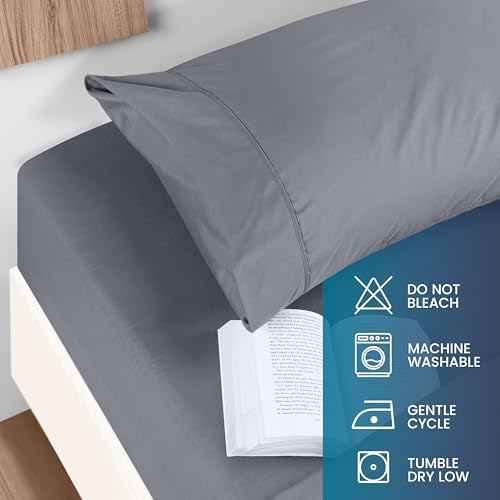 Utopia Bedding Queen Sheet Set – Brushed Microfiber – Ultra Soft Bed Sheets for Queen Size Bed Set – Deep Pocket, Wrinkle & Fade Resistant – Includes 1 Fitted, 1 Flat, 2 Pillowcases (Grey) - Image 6