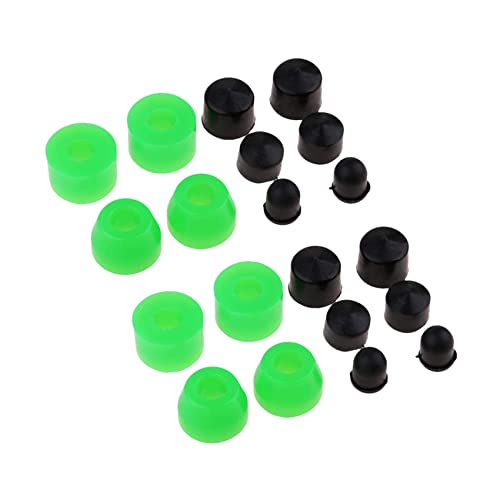 KTELI 20Pcs Longboard Skateboard Bushings Conical Cylinder Bushing Pivot Cups Set Accessories for Longboard Truck Green