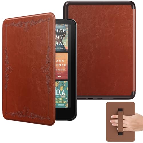 Funda Kindle Paperwhite 2024 Evita Caídas con Correa de Mano y Tapa Magnética Automática