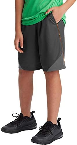 C9 Champion Boys' Color Block Short-9" Inseam, Charcoal/Hardware Gray, XL