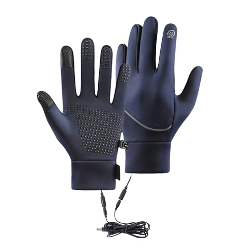 JIEBWCHA Gants chauffants pour femmes – Gants thermiques avec batterie USB unisexe, gants chauds coupe-vent pour la chasse au ski, la conduite de randonnée, le cyclisme d'hiver en plein air avec froid