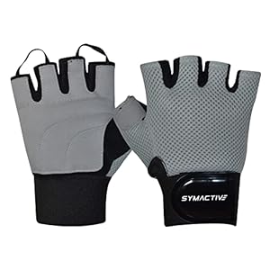 Amazon Brand – Symactive Gym Training Gloves, Set of 2, X-Large, Fusion, Grey