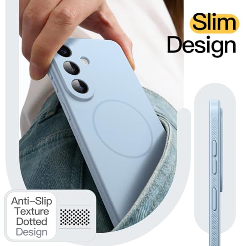 Image of JETech Slim Cover Case for Samsung Galaxy S26 Plus, Compatible with MagSafe, Anti-Slip Grip & Full Camera Lens Protection, Soft TPU Protective Phone Cover, Shockproof (Sky Blue)