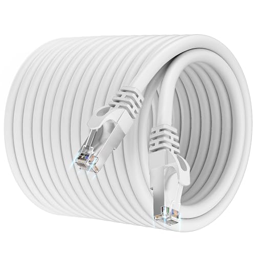 Cat 7 Outdoor Ethernet Cable 150ft, SFTP Cat 7 Triple Shielded Internet Cable 150 ft, High Speed 10Gbps 600Mhz, Direct Burial, Waterproof, UV Resistant, RJ45 LAN Cable for Gaming, Router