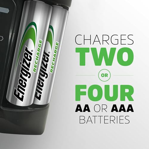 Image of Energizer Recharge Pro Rechargeable AAA and AA Battery Charger With 4 NiMh Rechargeable AA Batteries, Provides a Full Charge in 3 Hours