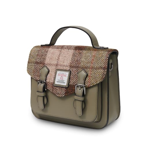Image of Islander The Calton Satchel - Ladies Satchel With HARRIS TWEED - Small and Medium, Chestnut Tartan, Mini
