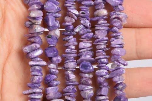4-10MM Charoite Pebble Chips Grade AA Genuine Natural Russia Loose Beads 15.5