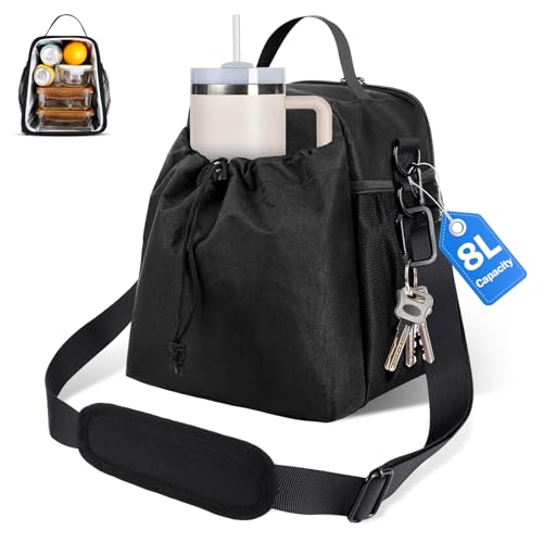 【ISOLAMENTO SUPERIORE】Questa borsa frigo piccola unisex è dotata di un eccellente sistema di isolamento, realizzata principalmente in robusto tessuto oxford 600d, confortevole al tatto, durevole e resistente all'usura, uno strato isolante in cotone perlato e peva da 4 mm aiuta a mantenere il cibo caldo più a lungo, creando un'esperienza culinaria fresca, si consiglia di aggiungere un impacco di ghiaccio per un raffreddamento ancora migliore (impacco di ghiaccio non incluso), facile da pulire