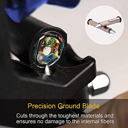 Image of Armored Cable Stripper Replacement Blade Precision Steel Blade that can Cut Hard Materials without Damaging Internal Fibers for FTTH Armored Fiber Optic Cable Stripper Armored Slitting Tools(2Pcs)