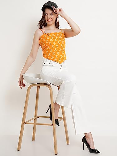 Image of POPWINGS Casual Hankie Cotton Sustainable Bagru Print Crop Top for Women || Square Neck Crop Top for Women || Sleeveless Crop Top for Women || Cotton Women Crop Top for Summer
