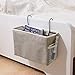 Ruluti Pocket da Comodino Pocket Grande capacità capacità Appeso Organizzatore Multifunzione Bed Bed Caddy Scaffale per Desktop con Gancio per casa Dormitorio Scuola Dormitorio Camera da Letto