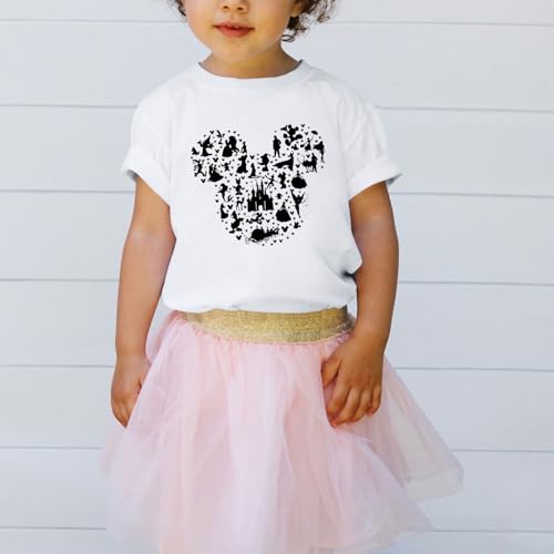 Image of Castle Fairy Shirt for Girls Cute Graphic Tee Kids Toddler Holiday Vacation T Shirts Trip Short Sleeves Summer Tops