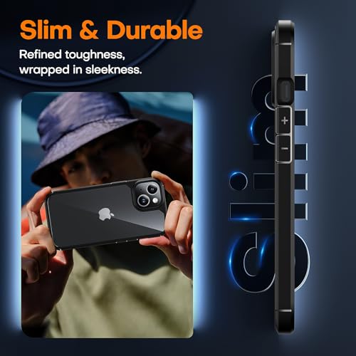 Image of TAURI for iPhone 15 Case, with Screen Protector, Black