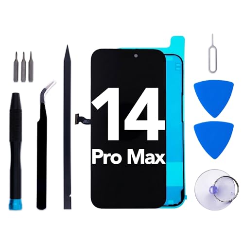 for iPhone 14 Pro Max Screen Replacement kit 6.7 LCD Display 3D Touch Digitizer Assembly with Frame Adhesive and Repair Tools Compatible with A2651 A2893 A2896 A2895 A2894