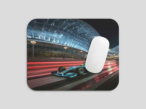 Image of TURTLEWINGS F1 Car on Racetrack Design Mouse Pad