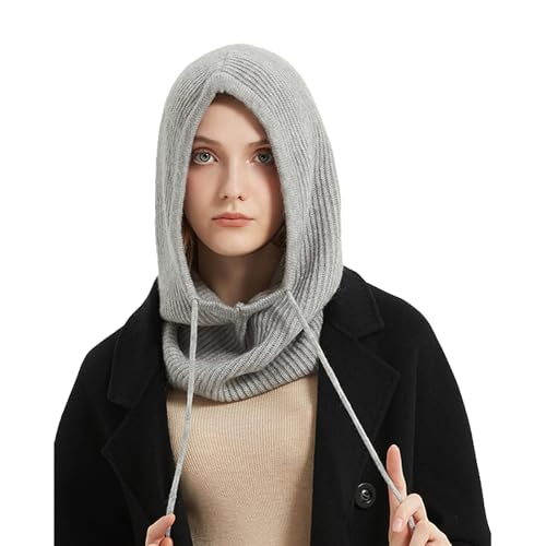 La Mejor Selección de Punto para Mujer Top 5. 42 Gorro de Punto con Calentador,Bufanda con capucha y cordón,Gorro de Punto para Mujer de Cuello, Gorro de Invierno para Mujer, Gorro Tejido Invierno,bufanda con capucha y...