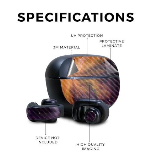 Image of Carbon Fiber Skin Compatible with Bose Ultra Open Earbuds - Swirl Galaxy - Premium 3M Vinyl Protective Wrap Decal Cover - Easy to Apply | Crafted in The USA by MightySkins
