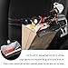 Gasedin Hanging Car Trash Bag, Foldable Magnetic Garbage Can with Smart LED for Front Back Seat, Multi-Functional Waterproof Leather Rubbish Bag Storage Pocket, Car Accessories (Beige)