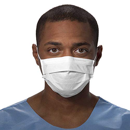 Kimberly-Clark Procedure Mask (47090), Pleated, Ear Loops, White, 50 Masks / Dispenser Box