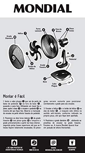 Ventilador MONDIAL Preto 110 V