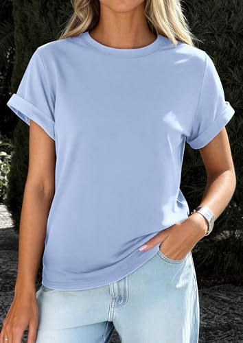 Image of PRETTYGARDEN Womens Summer Tops Short Sleeve Shirts