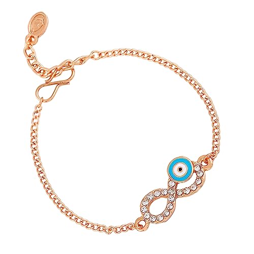 Infinity Evil Eye Bracelet in Gold Plate