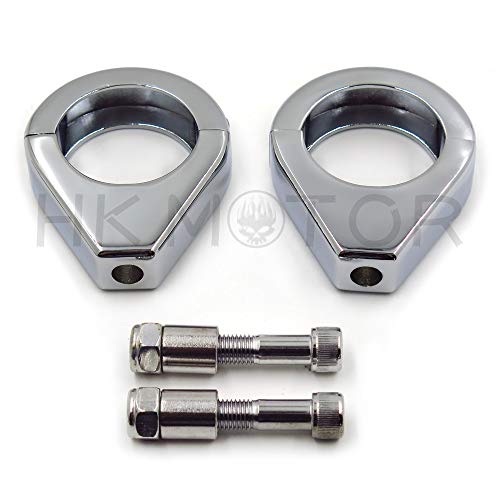 HONGK- Motorcycle Turn signal Clamps Compatible with H-D Softail Mount Bracket 39mm Fork Chrome [B01C0STJR4]