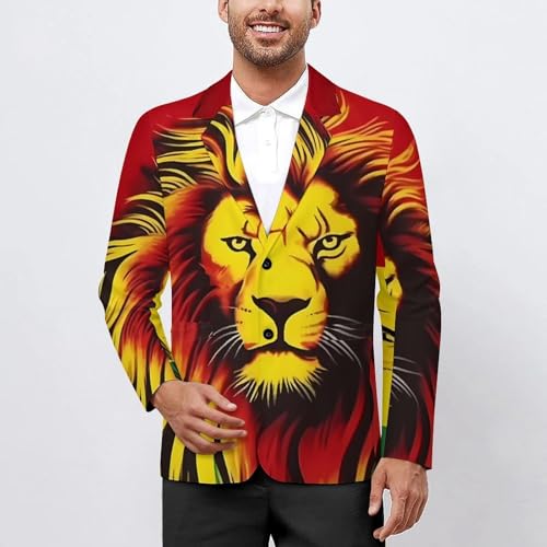 Jamaica Lion Rasta Men's Casual Blazers Slim Fit Sport Coats Blazer Two Buttons Suit Jacket for Work Party2
