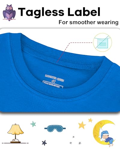 Image of DAUGHTER QUEEN Boys Pajamas 4 Pieces Long Set 100% Cotton Sleepwear Size 18 Months-12 Years