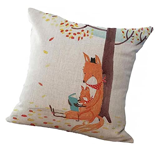 Fox Patroon Kussensloop Vierkante Kussensloop Thuis Sofa Decoratie Creatieve Dier Kussensloop - Afbeelding 6