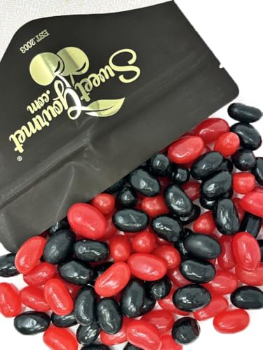 SweetGourmet Red-Hot and Black Licorice Jumbo-Sized Jelly Beans, Sweet and Spicy Candy Mix, 3 Pounds