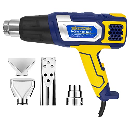 Skotek Heat Gun 2000W, Hot Air Gun Variable Temperature Control 80°C - 600°C, Heat Guns with 2 Temperature Modes, Ideal Heat Gun for Paint Stripping, Shrinking PVC, Crafts & More 1 Skotek Heat Gun 2000W, Hot Air Gun Variable Temperature Control 80°C - 600°C, Heat Guns with 2 Temperature Modes, Ideal Heat Gun for Paint Stripping, Shrinking PVC, Crafts & More