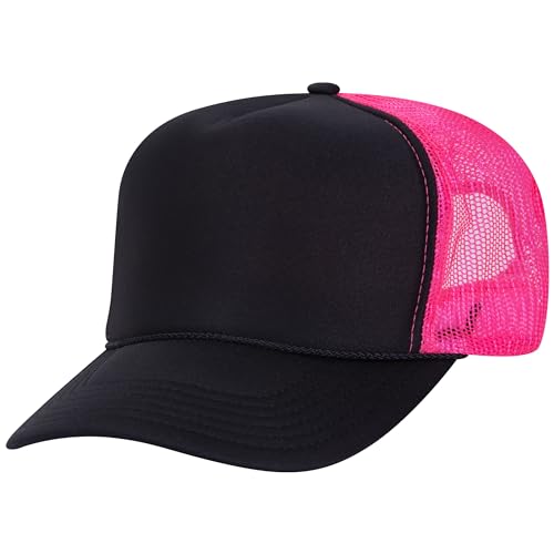 Image of OTTO Polyester Foam Front 5 Panel High Crown Mesh Back Trucker Hats in 97, Bulk, Wholesale