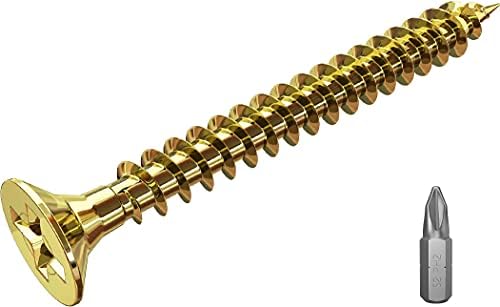 4x40mm Wood Screws, Flat Head, Zinc Galvanized, 100pcs