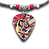 Rock n roll Tribute aluminum guitar pick necklace - EV Halen