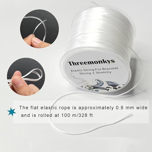 Threemonkys Flat Elastic Line 0.8 Mm Elastic Bracelet Rope Elastic Bead Rope For String Jewelry Production And Bracelet Production  thumb #2