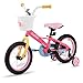 JOYSTAR 12 Inch Girls Bike for 2-4 Years Old Toddler Rainbow Bike with Training Wheels and Coaster Brake Children Bicycle 85% Assembled Pink