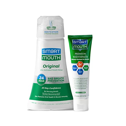 SmartMouth Original Activated Mouthwash & Premium Zinc Ion Toothpaste
