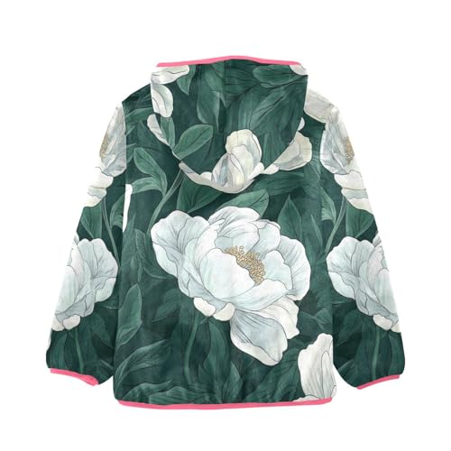 GuoChe White Vintage Flower Sherpa Lined Toddler Hoodie2