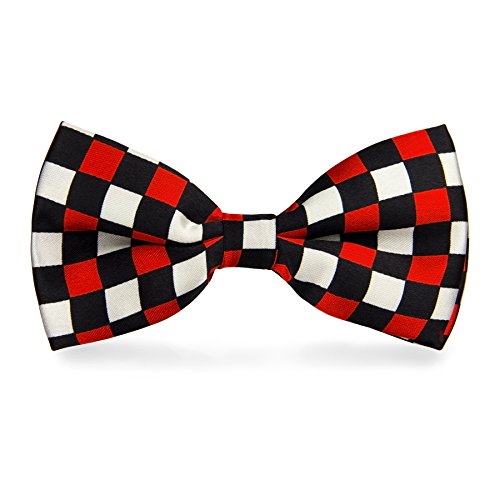 cravateSlim Noeud Papillon Damier Noir rouge et blanc Cover