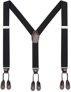 bnf 2xMen's Adjustable Y-Back Elastic Suspenders Braces Work Button End Suspender-picture-29
