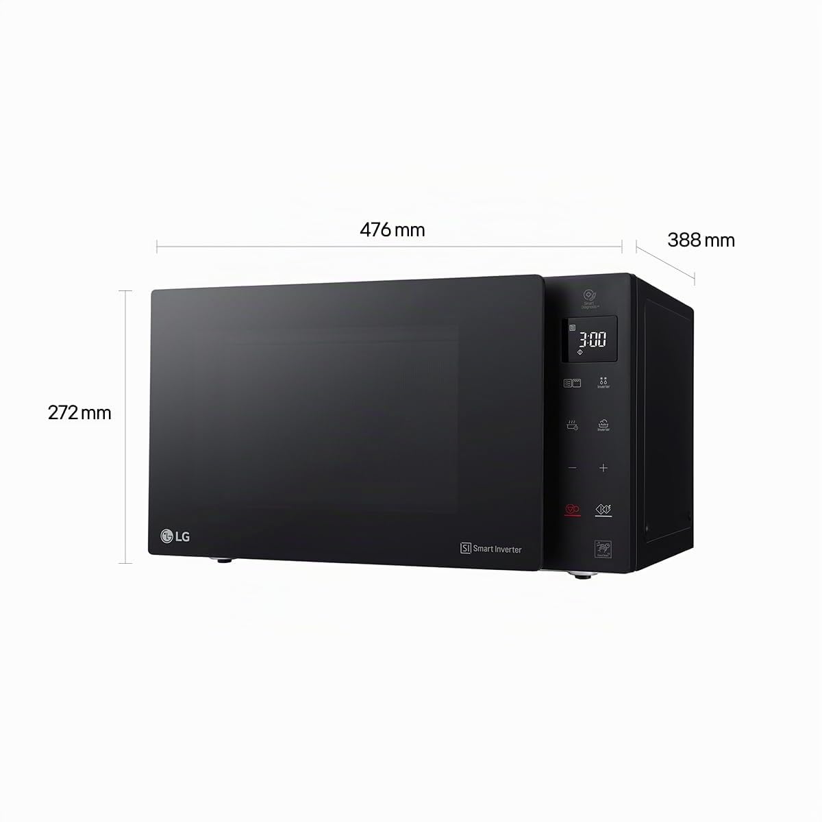 LG MH6535GDS Mikrowelle 25 L 1000 W mit Grill LED-Display Smart Inverter Schwarz