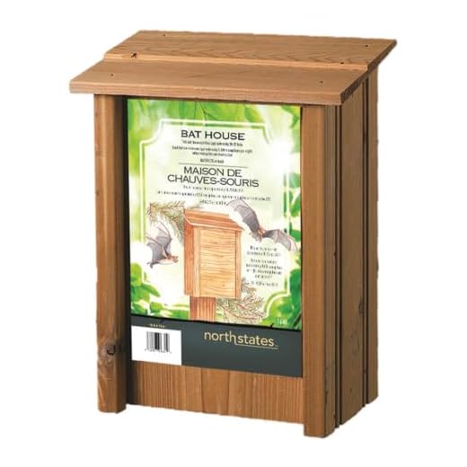 North States - Outdoor Bat House for Mosquito Control with 3 Roosting Chambers, Holds 75 Brown Bats - Natural Wood